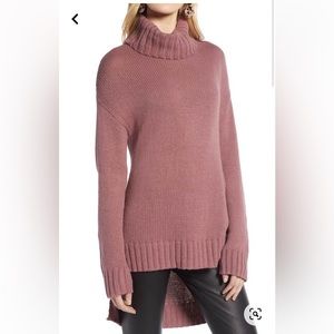 NWT!! Halogen Over Sized High/Low Turtleneck Sweater in Purple Taupe